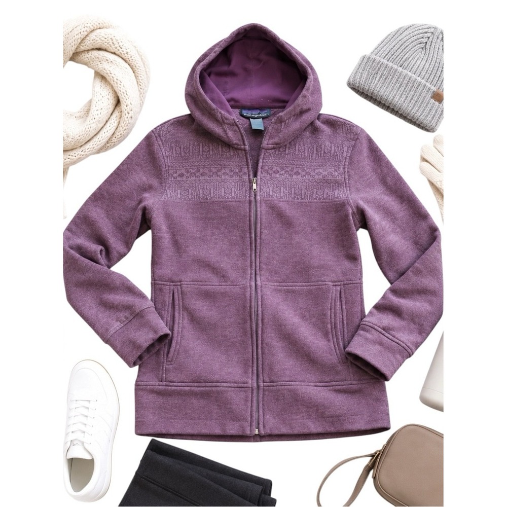 Patagonia Purple Hooded Fair Isle Jacket